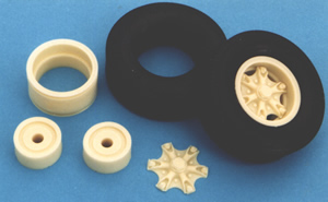 KFS 1/24 卡車用 轉向輪組 輻射形輪圈 含385